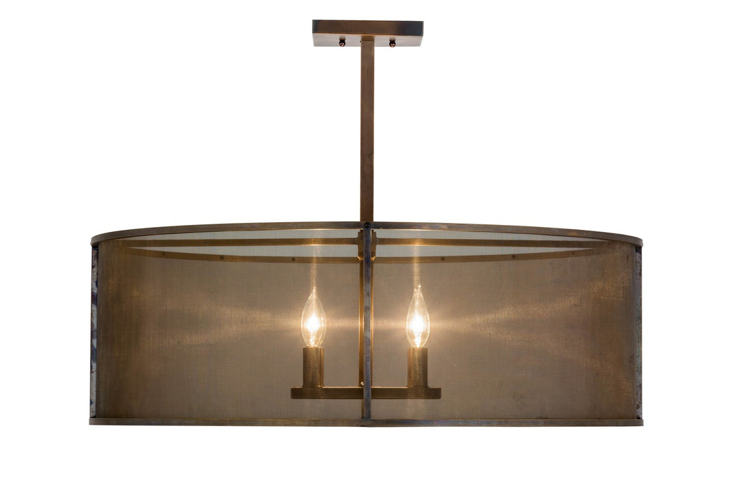 Meyda Tiffany 163842 Four Light Pendant, Antique Brass