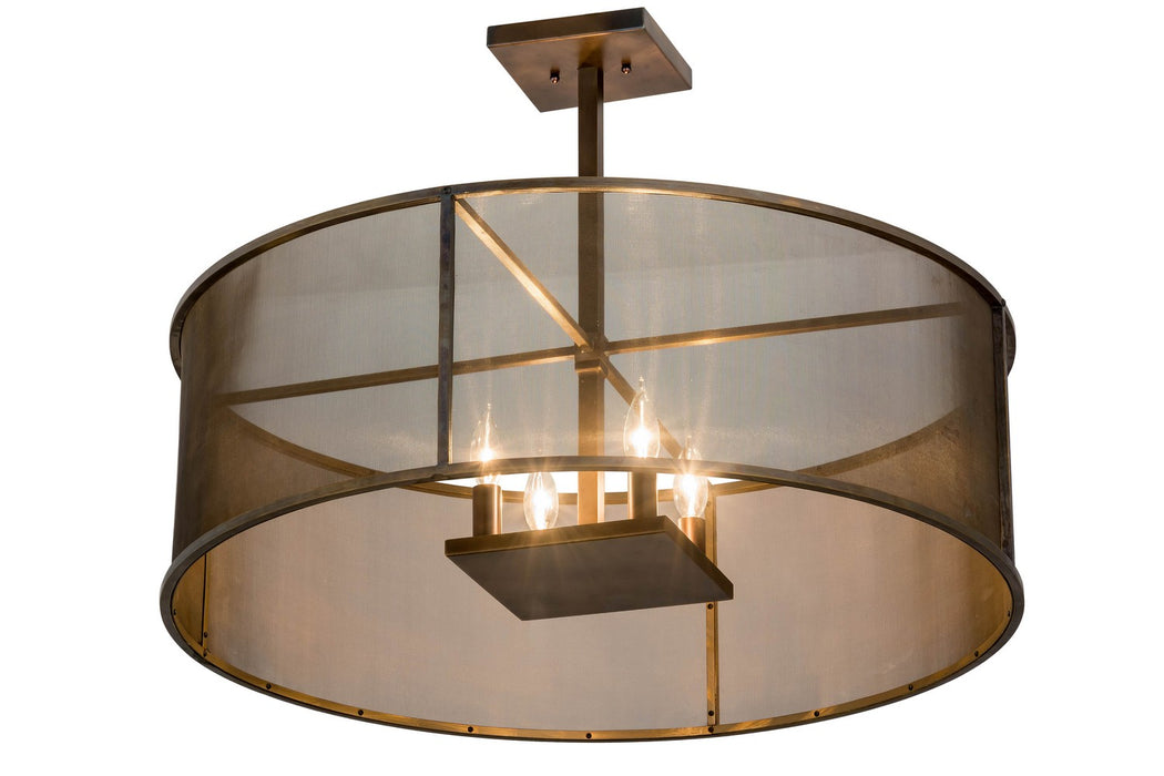 Meyda Tiffany 163842 Four Light Pendant, Antique Brass