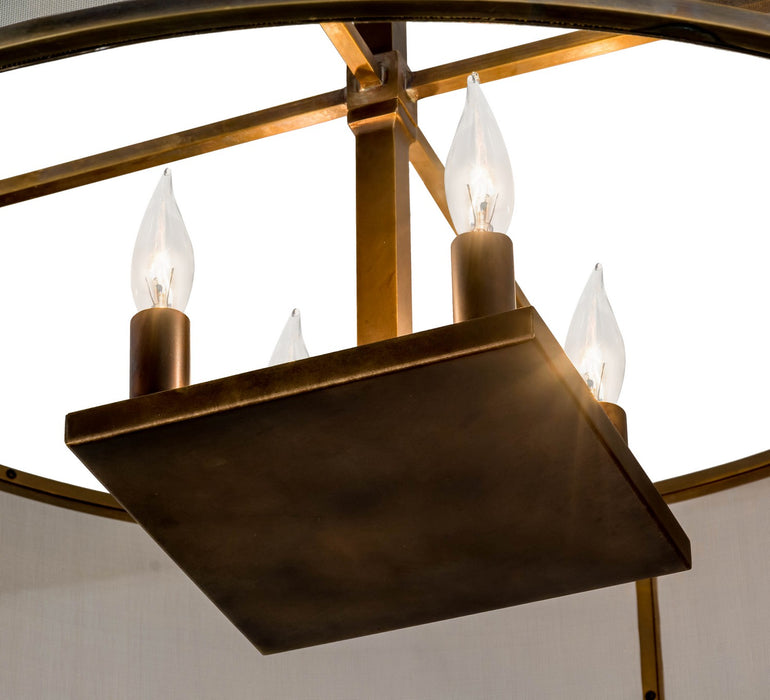 Meyda Tiffany 163842 Four Light Pendant, Antique Brass