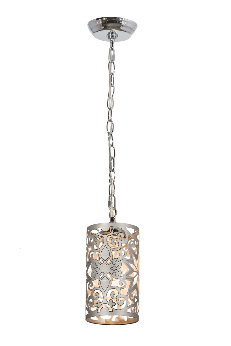 Meyda Tiffany 163852 One Light Mini Pendant, Satin Stainless Steel,Chrome