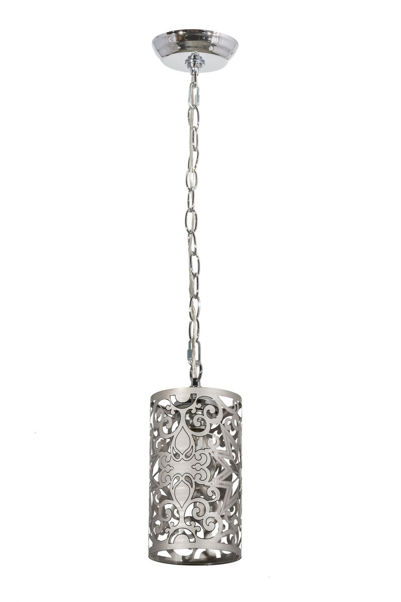 Meyda Tiffany 163852 One Light Mini Pendant, Satin Stainless Steel,Chrome