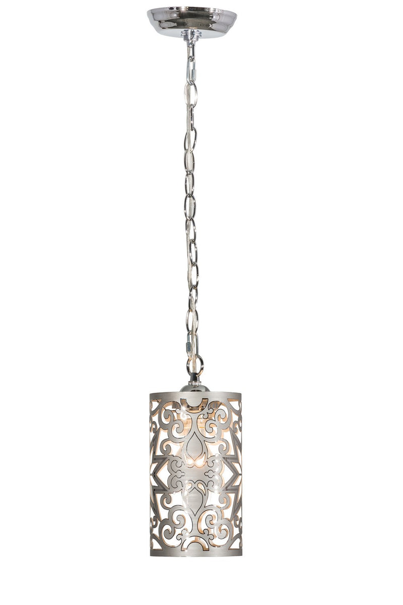 Meyda Tiffany 163852 One Light Mini Pendant, Satin Stainless Steel,Chrome