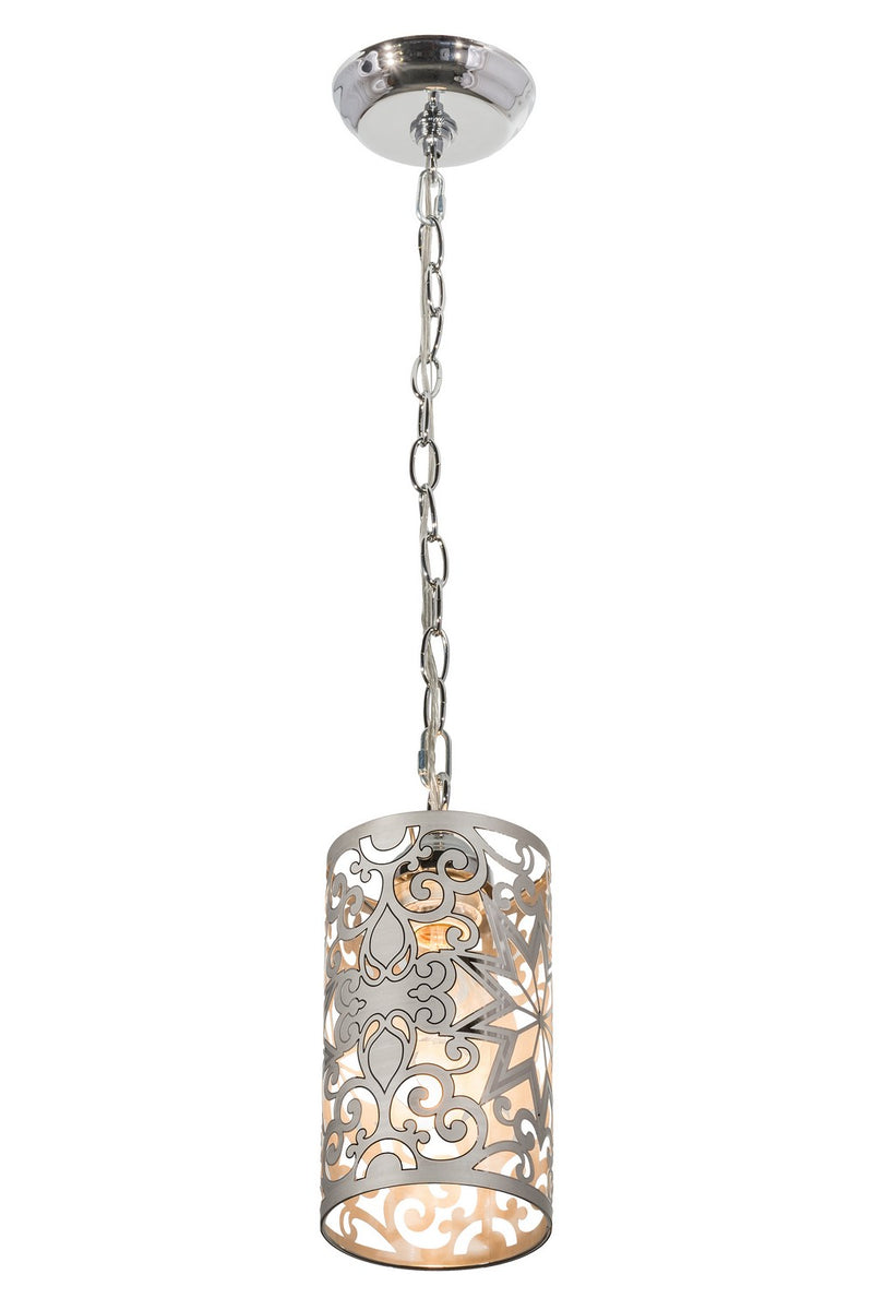Meyda Tiffany 163852 One Light Mini Pendant, Satin Stainless Steel,Chrome