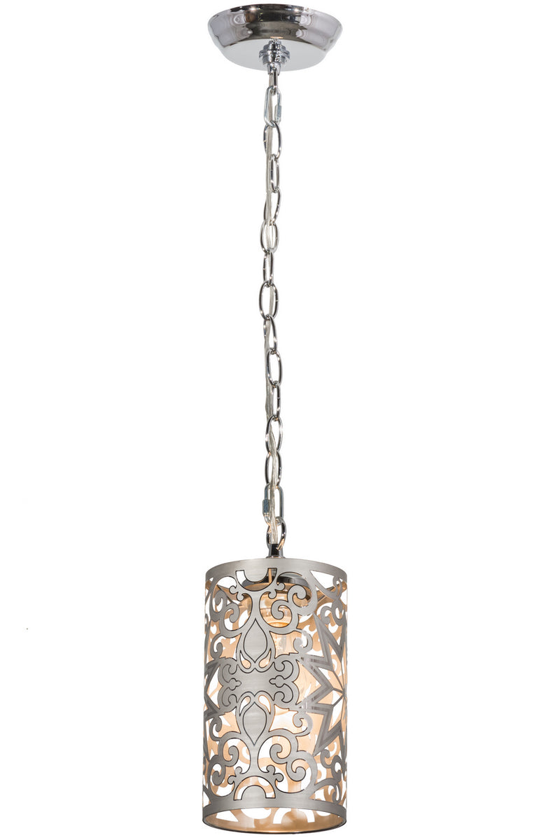 Meyda Tiffany 163852 One Light Mini Pendant, Satin Stainless Steel,Chrome