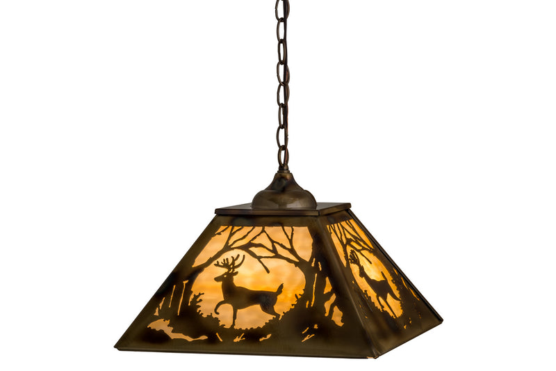 Meyda Tiffany 164000 Three Light Pendant, Burnished Brass Tint