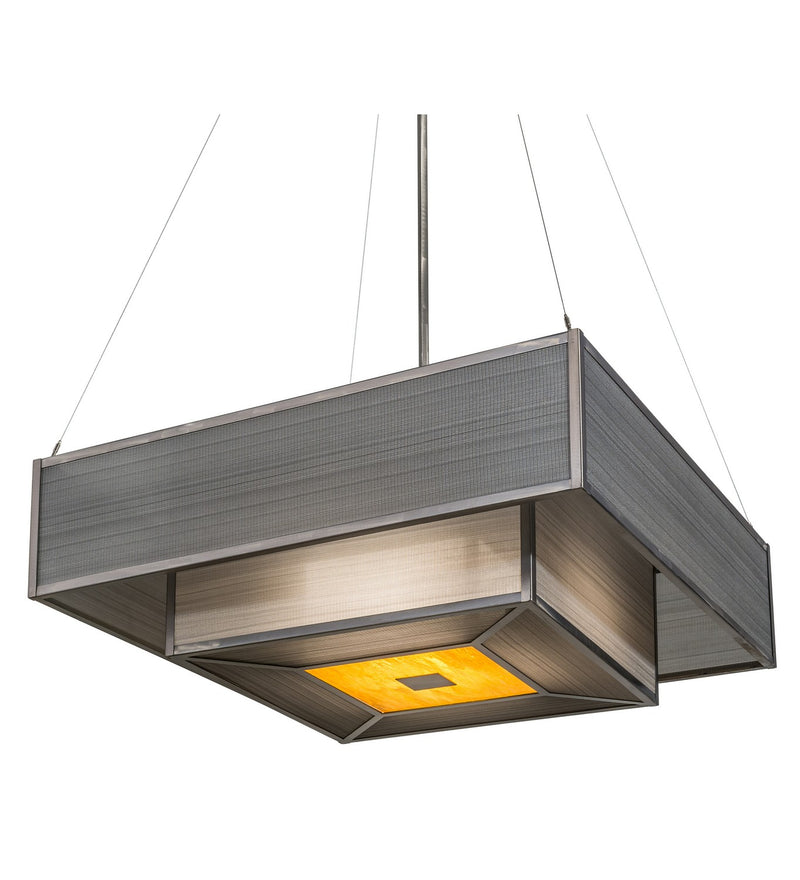 Meyda Tiffany 164010 Four Light Pendant, Industrial Steel