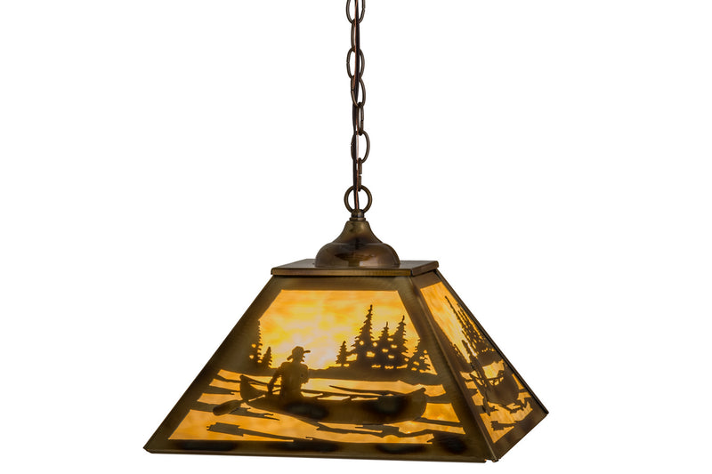 Meyda Tiffany 164026 Three Light Pendant, Burnished Brass Tint
