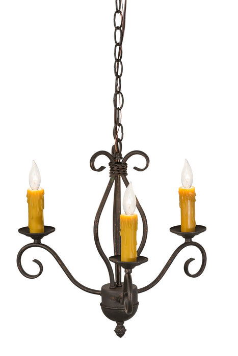 Meyda Tiffany 164383 Three Light Chandelier, Copper Rust
