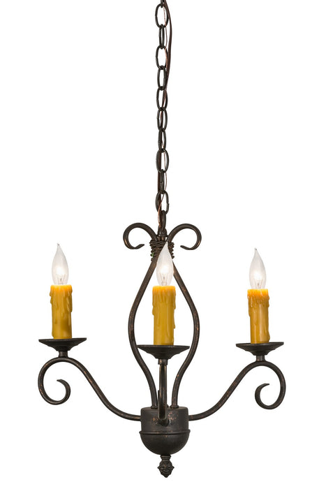 Meyda Tiffany 164383 Three Light Chandelier, Copper Rust