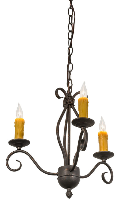 Meyda Tiffany 164383 Three Light Chandelier, Copper Rust