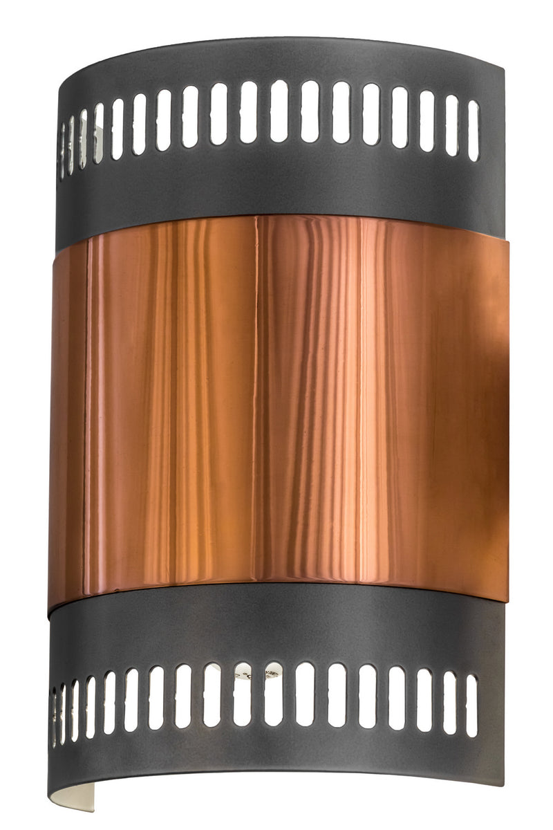 Meyda Tiffany 164967 One Light Wall Sconce, Nickel/Polished Copper