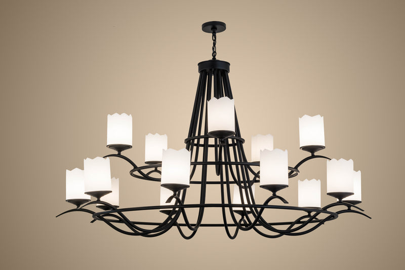 Meyda Tiffany 165222 15 Light Chandelier, Blackwash
