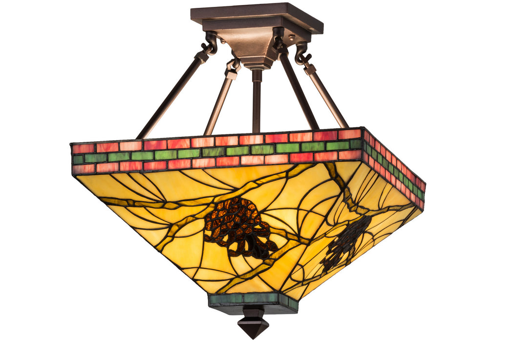 Meyda Tiffany 165234 Four Light Inverted Pendant, Mahogany Bronze