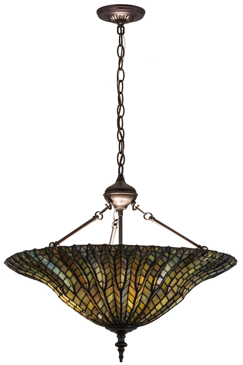 Meyda Tiffany 166263 Six Light Inverted Pendant, Mahogany Bronze