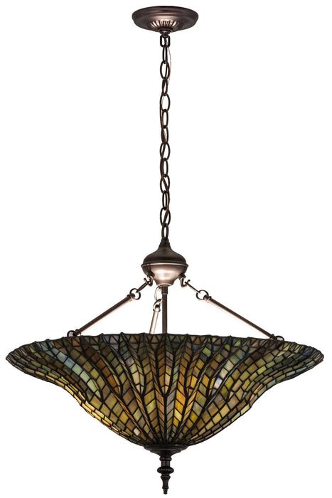 Meyda Tiffany 166263 Six Light Inverted Pendant, Mahogany Bronze