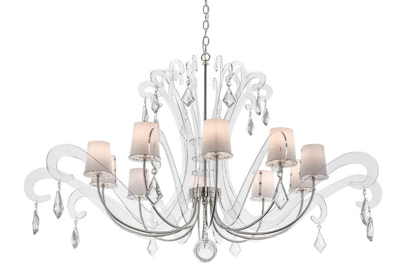 Meyda Tiffany 166844 Ten Light Chandelier, Brushed Stainless Steel