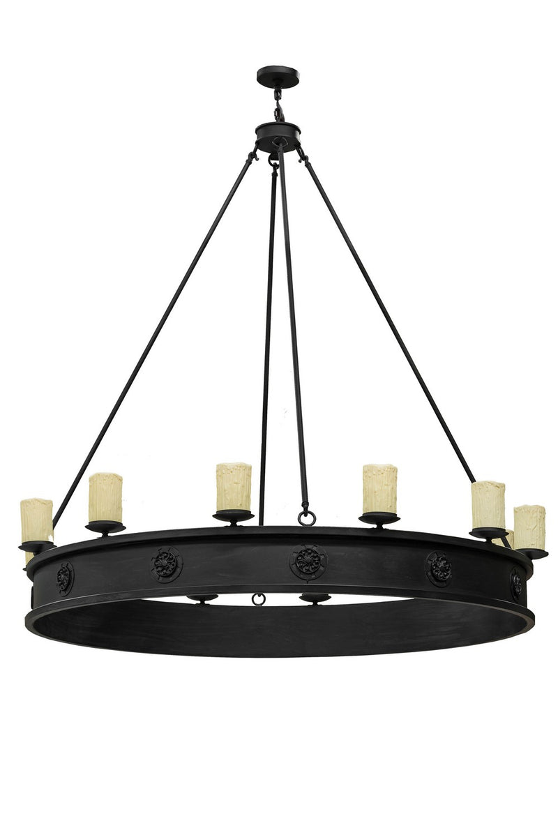 Meyda Tiffany 166955 12 Light Chandelier, Black Metal