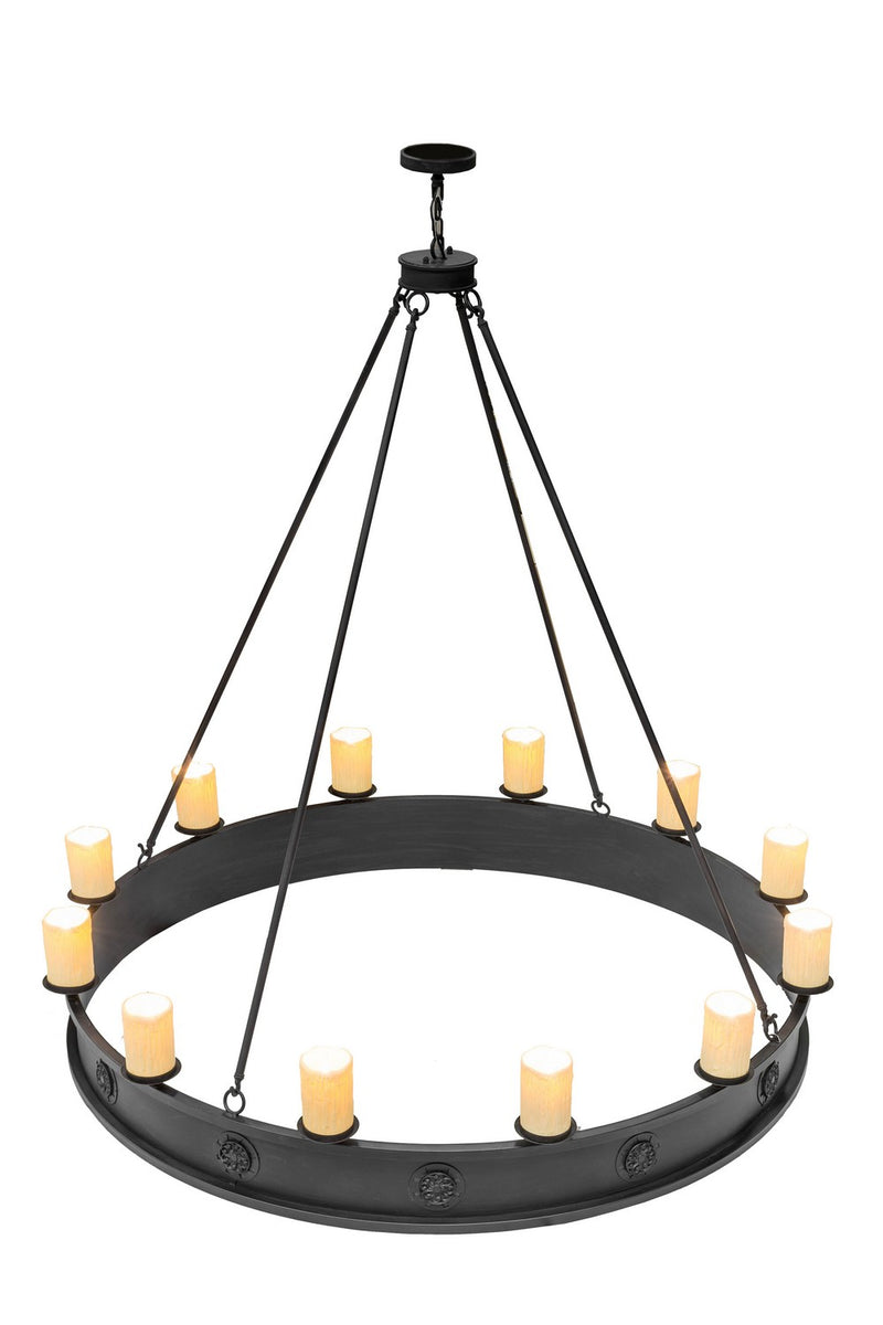 Meyda Tiffany 166955 12 Light Chandelier, Black Metal