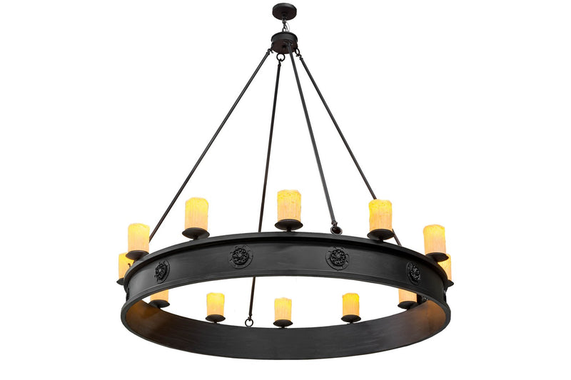 Meyda Tiffany 166955 12 Light Chandelier, Black Metal