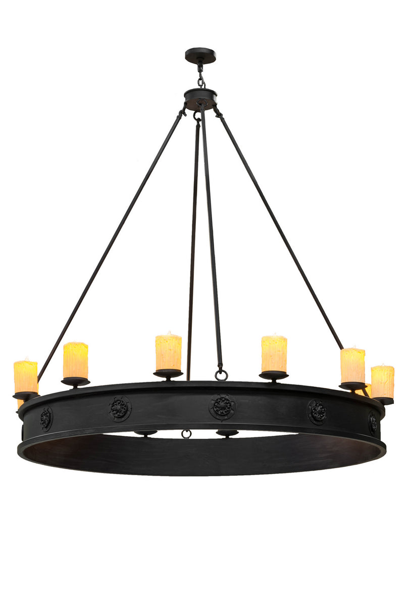 Meyda Tiffany 166955 12 Light Chandelier, Black Metal