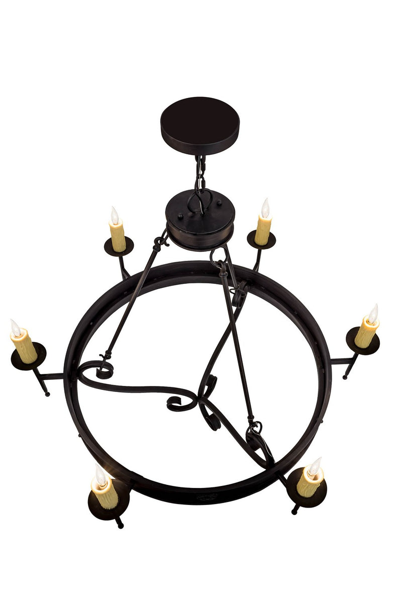 Meyda Tiffany 166957 Six Light Chandelier, Black Metal