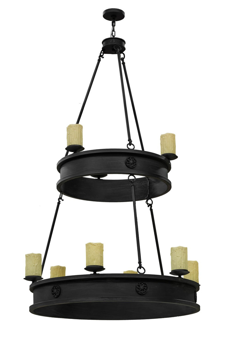 Meyda Tiffany 166993 Nine Light Chandelier, Black Metal