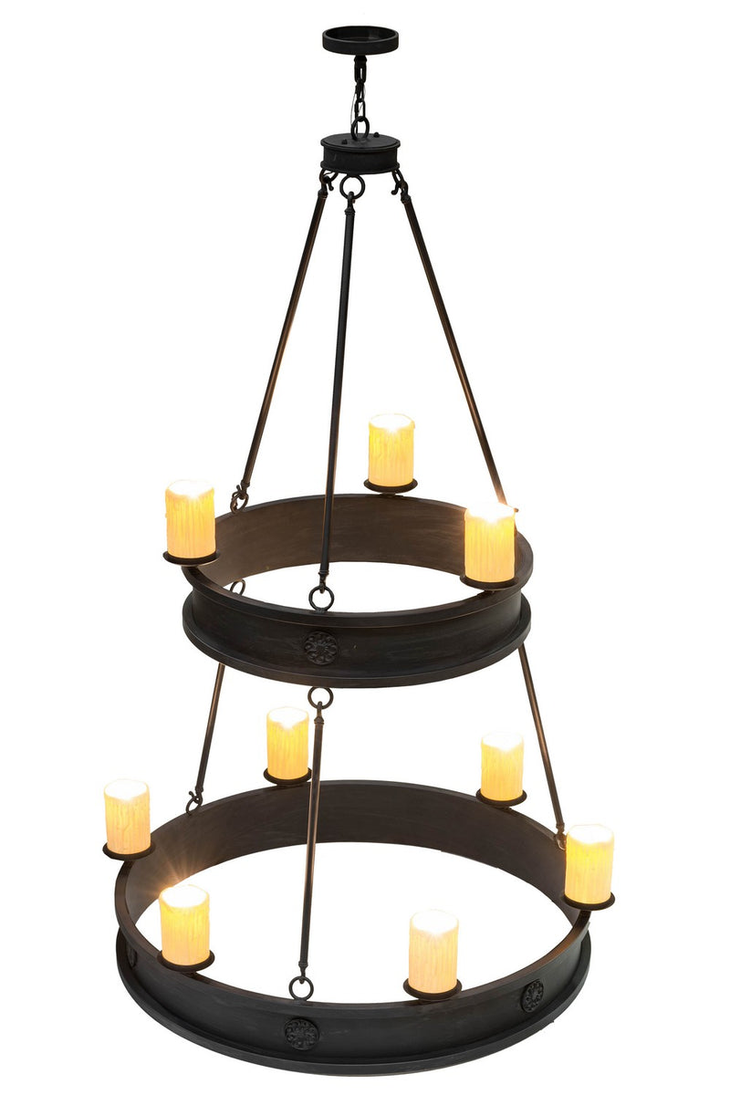 Meyda Tiffany 166993 Nine Light Chandelier, Black Metal