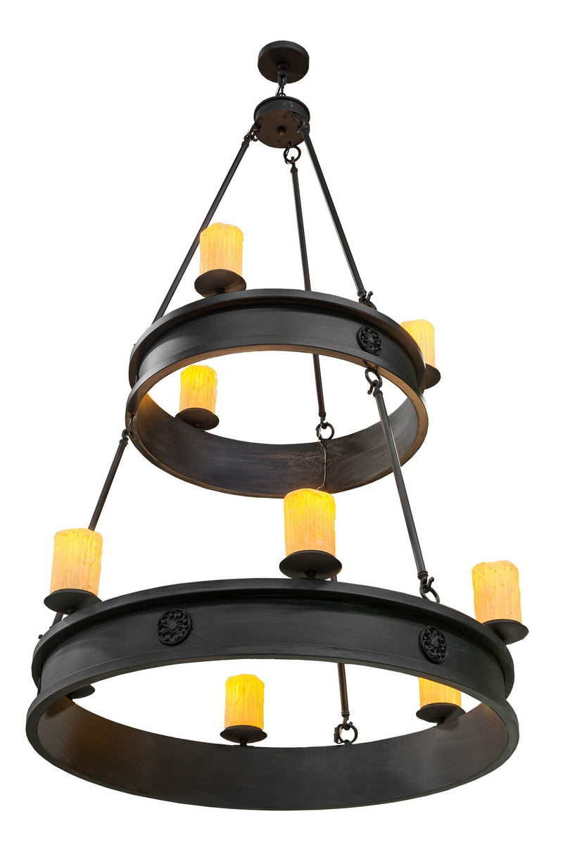 Meyda Tiffany 166993 Nine Light Chandelier, Black Metal