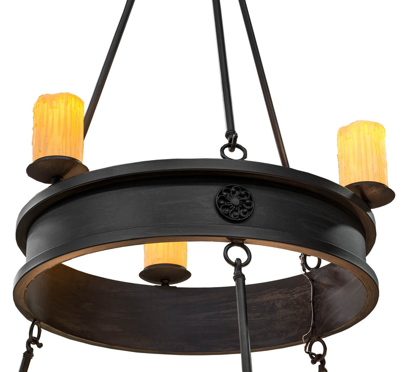 Meyda Tiffany 166993 Nine Light Chandelier, Black Metal