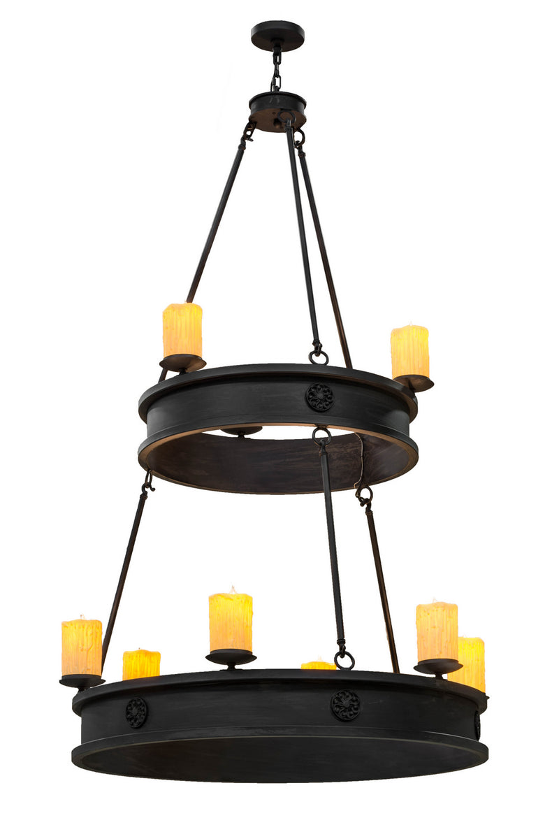 Meyda Tiffany 166993 Nine Light Chandelier, Black Metal