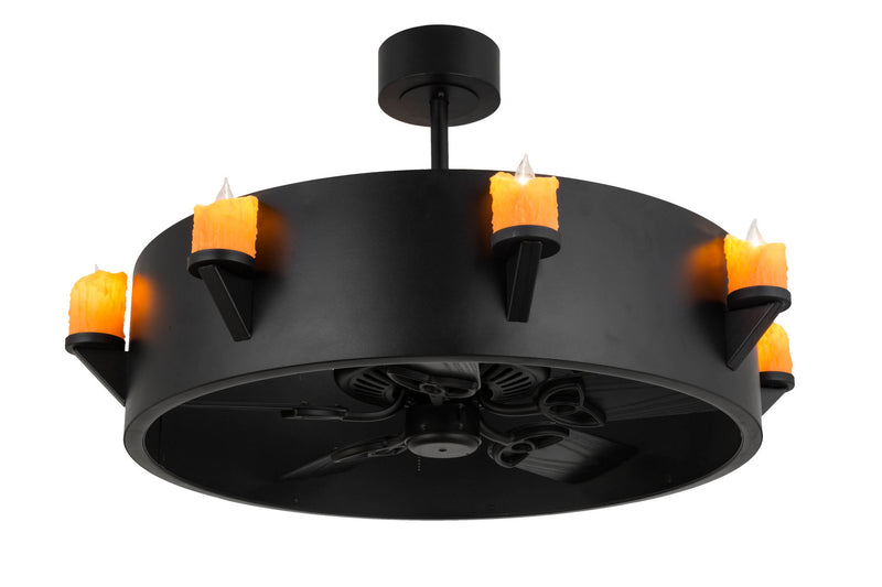 Meyda Tiffany 167137 Eight Light Chandelier, Textured Black