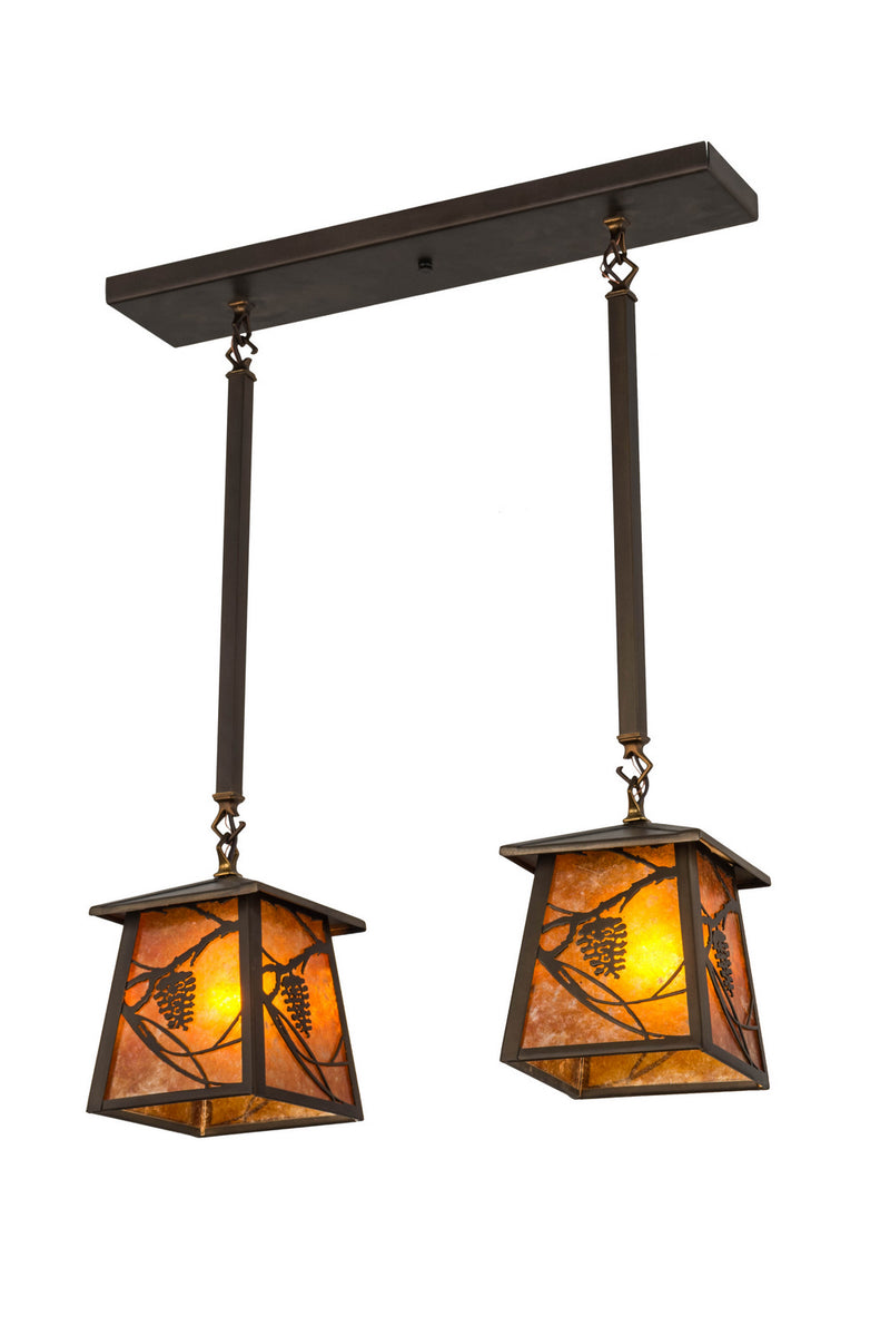 Meyda Tiffany 167245 Two Light Island Pendant, Antique Copper