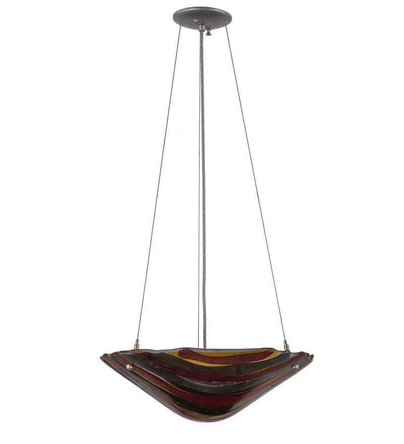 Meyda Tiffany 167902 Three Light Inverted Pendant, Brushed Nickel