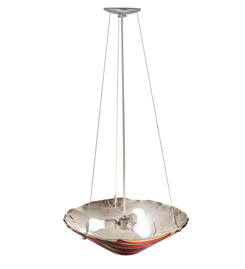 Meyda Tiffany 167902 Three Light Inverted Pendant, Brushed Nickel