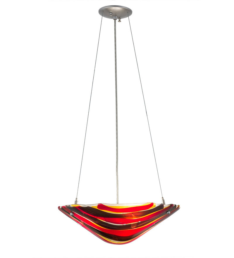 Meyda Tiffany 167902 Three Light Inverted Pendant, Brushed Nickel