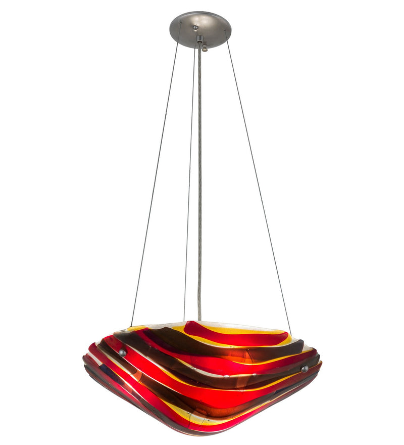 Meyda Tiffany 167902 Three Light Inverted Pendant, Brushed Nickel