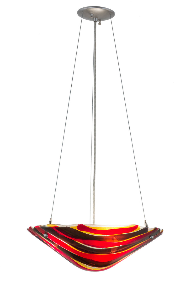 Meyda Tiffany 167902 Three Light Inverted Pendant, Brushed Nickel