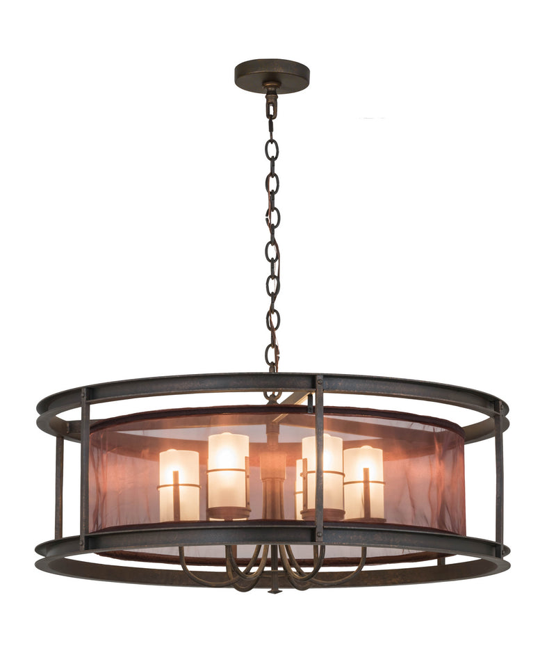 Meyda Tiffany 169088 Six Light Pendant, Gilded Tobacco