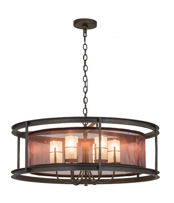 Meyda Tiffany 169088 Six Light Pendant, Gilded Tobacco