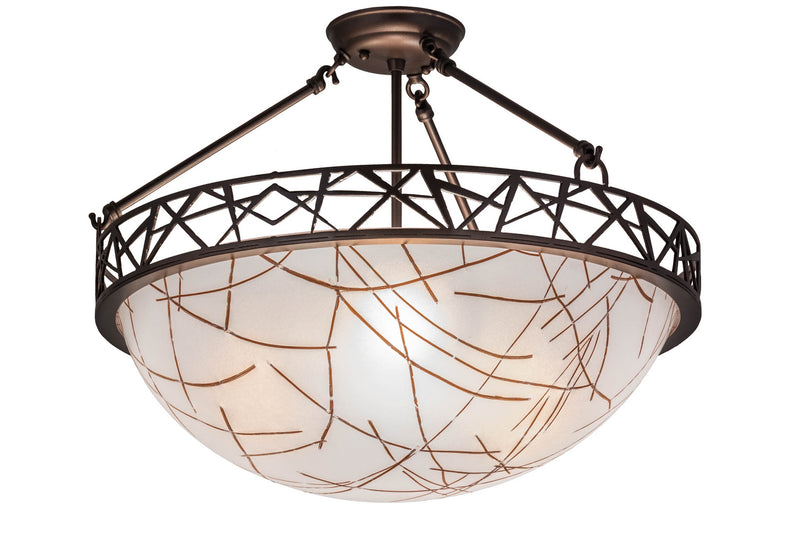 Meyda Tiffany 169496 Three Light Pendant, Mahogany Bronze