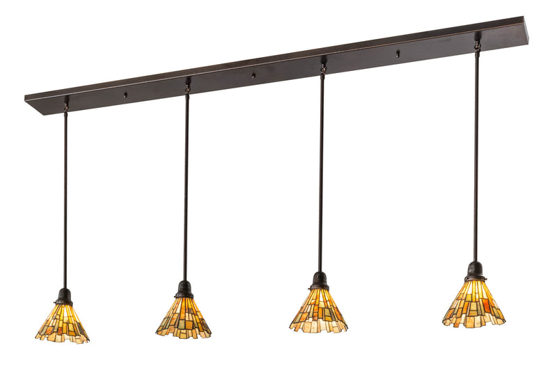 Meyda Tiffany 169958 Four Light Island Pendant, Copper Vein