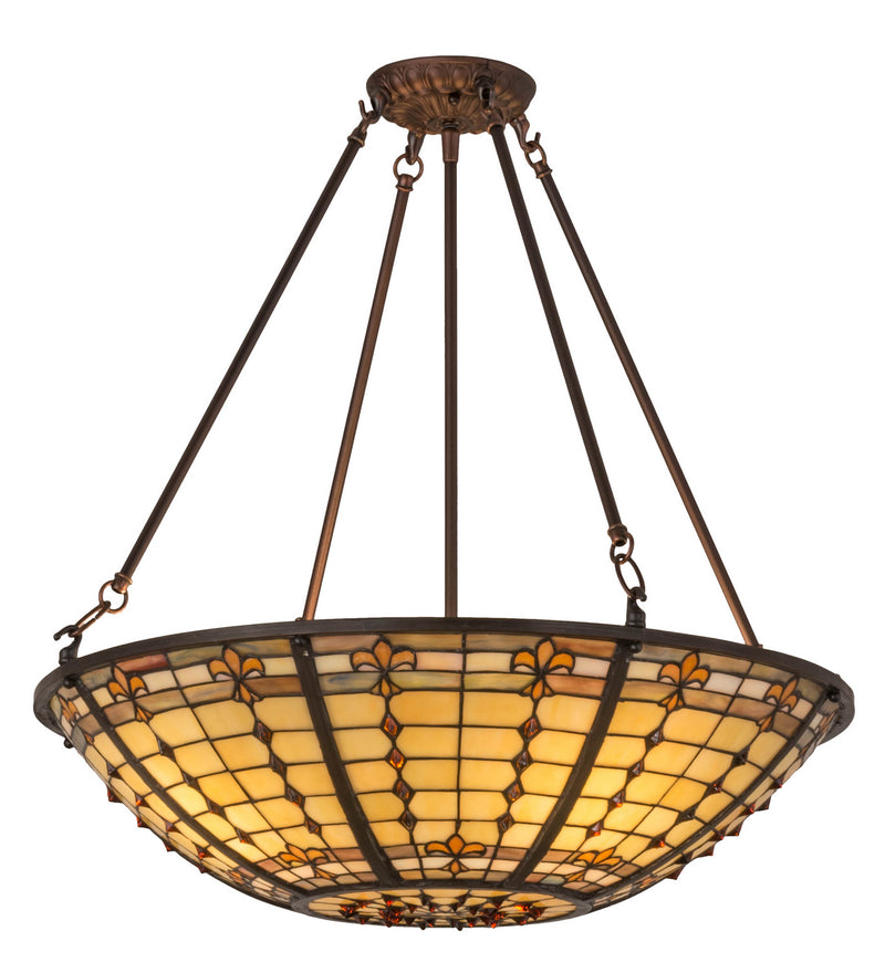 Meyda Tiffany 170547 Four Light Semi-Flushmount, Mahogany Bronze