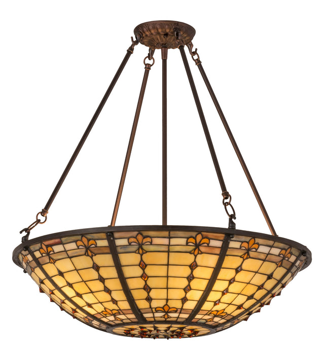 Meyda Tiffany 170547 Four Light Semi-Flushmount, Mahogany Bronze