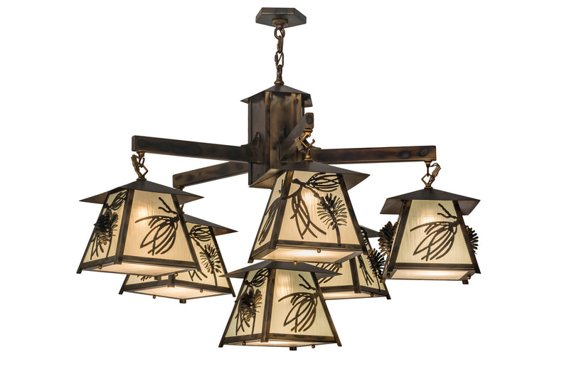 Meyda Tiffany 170863 Six Light Chandelier, Dark Burnished Antique Copper