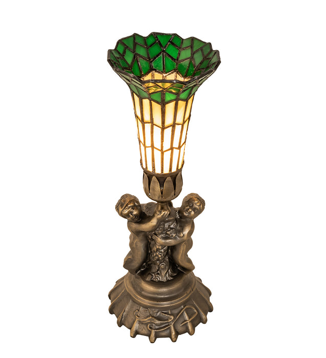 Meyda Tiffany 18451 One Light Mini Lamp, Antique Brass