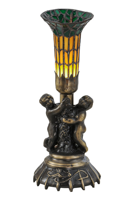 Meyda Tiffany 18451 One Light Mini Lamp, Antique Brass