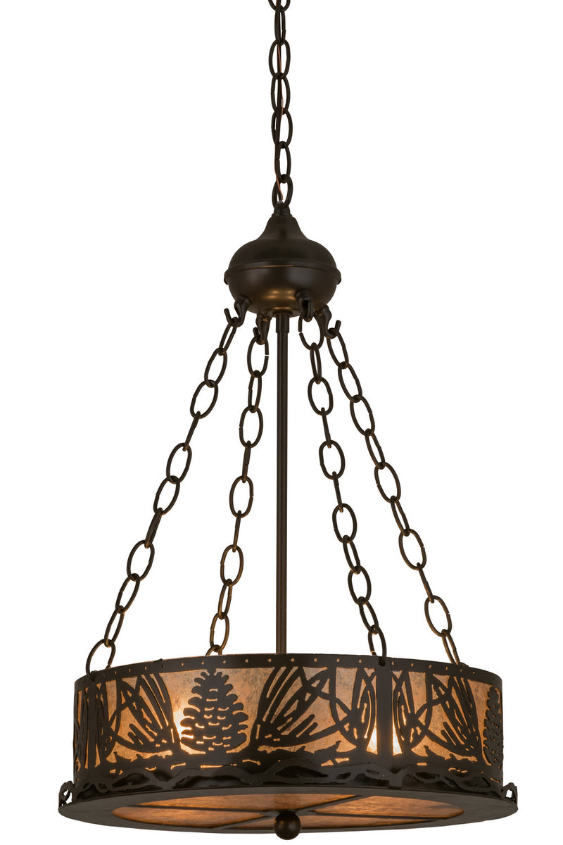 Meyda Tiffany 18751 Four Light Inverted Pendant, Timeless Bronze