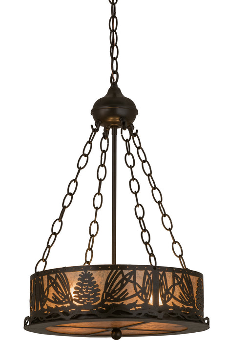Meyda Tiffany 18751 Four Light Inverted Pendant, Timeless Bronze