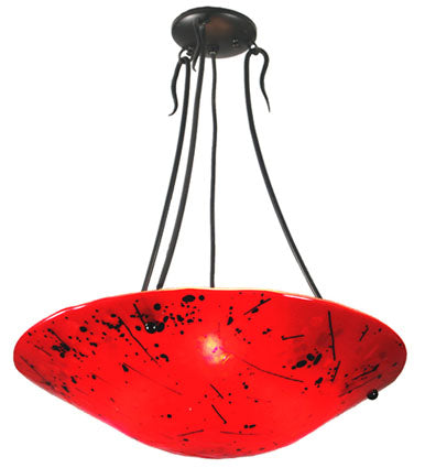 Meyda Tiffany 21910 Three Light Semi-Flushmount, Black Metal
