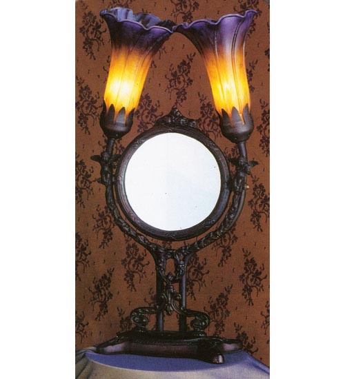 Meyda Tiffany 22108 Two Light Accent Lamp, Mahognay Bronze